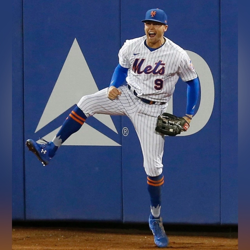 Nike New York Mets Brandon Nimmo #9 Pinstripe with Patch Jersey Men’s Sz: Medium - Picture 3 of 7
